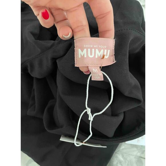 Show Me Your Mumu Floretine Maxi One Strap Maxi Dress Black Size Medium NEW - Picture 7 of 9